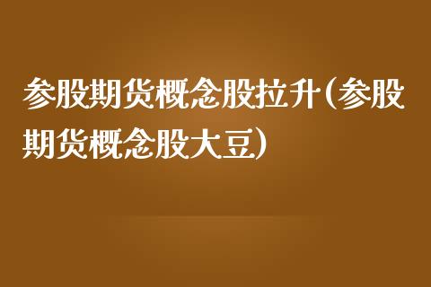 参股期货概念股拉升(参股期货概念股大豆)_https://www.boyangwujin.com_期货直播间_第1张