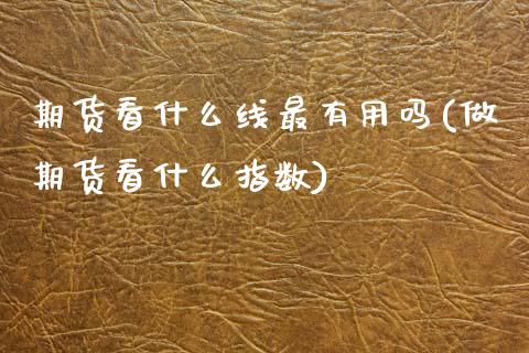 期货看什么线最有用吗(做期货看什么指数)_https://www.boyangwujin.com_道指期货_第1张
