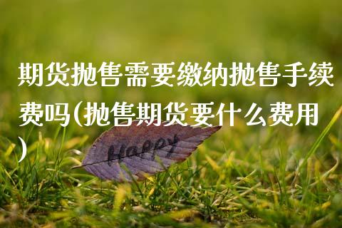 期货抛售需要缴纳抛售手续费吗(抛售期货要什么费用)_https://www.boyangwujin.com_期货直播间_第1张