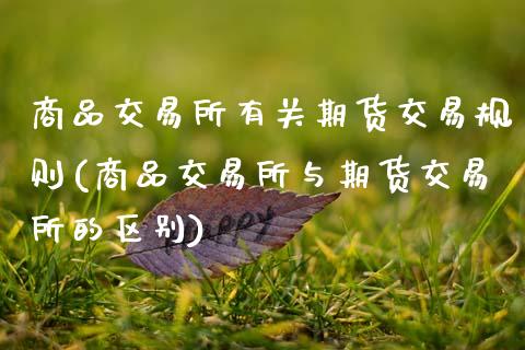 商品交易所有关期货交易规则(商品交易所与期货交易所的区别)_https://www.boyangwujin.com_期货科普_第1张
