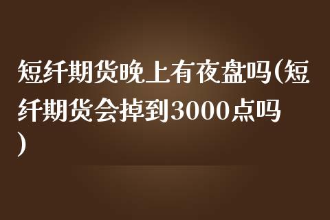 短纤期货晚上有夜盘吗(短纤期货会掉到3000点吗)_https://www.boyangwujin.com_内盘期货_第1张