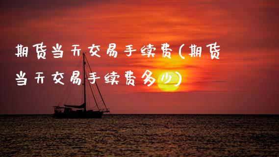 期货当天交易手续费(期货当天交易手续费多少)_https://www.boyangwujin.com_期货直播间_第1张