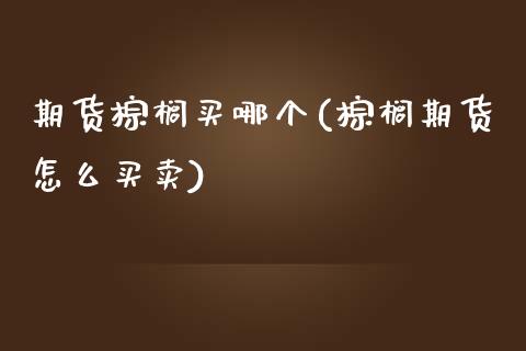 期货棕榈买哪个(棕榈期货怎么买卖)_https://www.boyangwujin.com_纳指期货_第1张