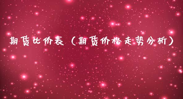 期货比价表（期货价格走势分析）