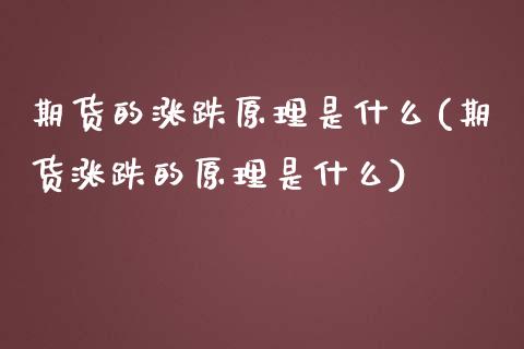 期货的涨跌原理是什么(期货涨跌的原理是什么)