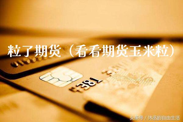 粒了期货（看看期货玉米粒）_https://www.boyangwujin.com_黄金期货_第1张