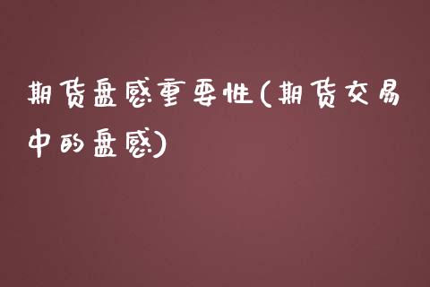 期货盘感重要性(期货交易中的盘感)_https://www.boyangwujin.com_期货直播间_第1张