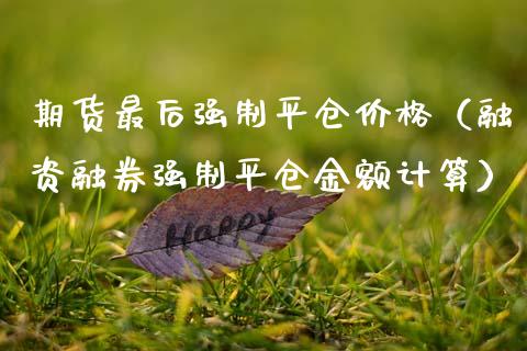 期货最后强制平仓价格（融资融券强制平仓金额计算）_https://www.boyangwujin.com_期货直播间_第1张