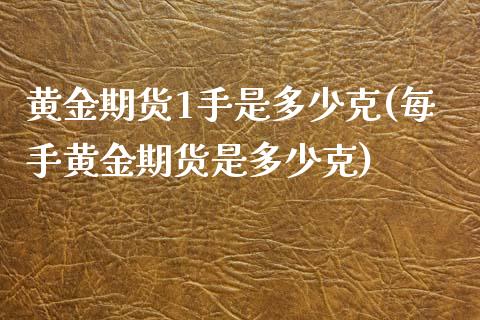 黄金期货1手是多少克(每手黄金期货是多少克)