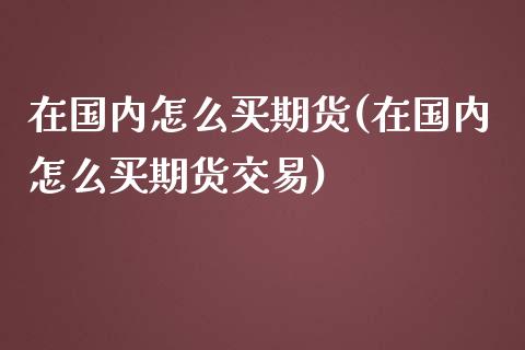 在国内怎么买期货(在国内怎么买期货交易)