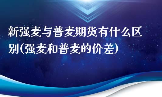 新强麦与普麦期货有什么区别(强麦和普麦的价差)