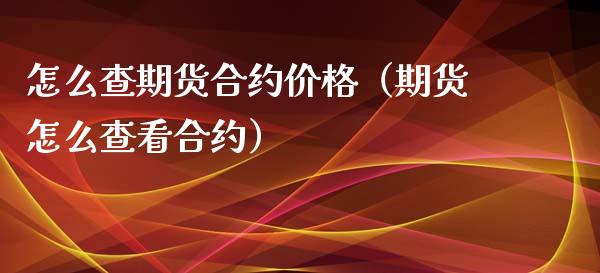 怎么查期货合约价格（期货怎么查看合约）_https://www.boyangwujin.com_期货直播间_第1张
