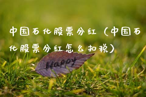 中国石化股票分红（中国石化股票分红怎么扣税）_https://www.boyangwujin.com_道指期货_第1张