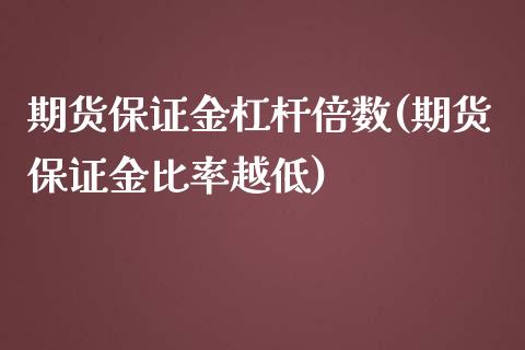 期货保证金杠杆倍数(期货保证金比率越低)_https://www.boyangwujin.com_期货直播间_第1张