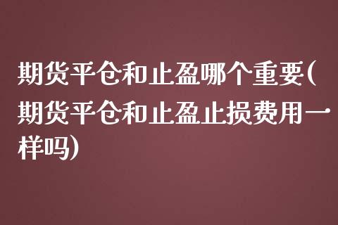 期货平仓和止盈哪个重要(期货平仓和止盈止损费用一样吗)_https://www.boyangwujin.com_期货直播间_第1张