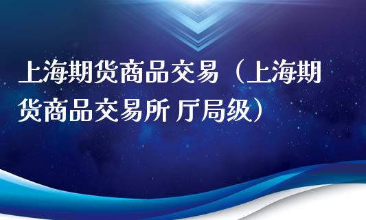 上海期货商品交易（上海期货商品交易所 厅局级）_https://www.boyangwujin.com_期货直播间_第1张