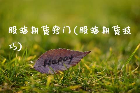 股指期货窍门(股指期货技巧)_https://www.boyangwujin.com_纳指期货_第1张