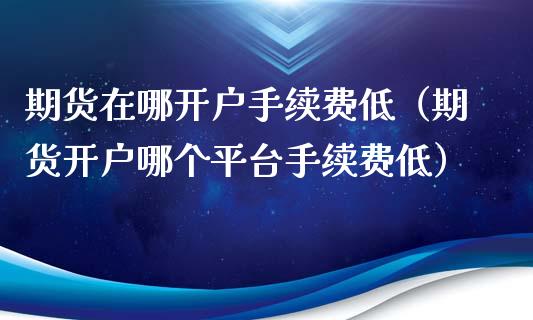 期货在哪开户手续费低（期货开户哪个平台手续费低）_https://www.boyangwujin.com_道指期货_第1张