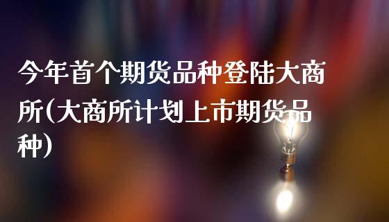 今年首个期货品种登陆大商所(大商所计划上市期货品种)