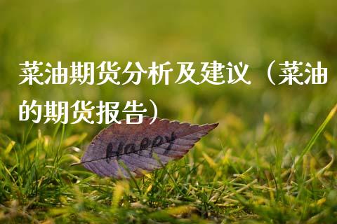 菜油期货分析及建议（菜油的期货报告）