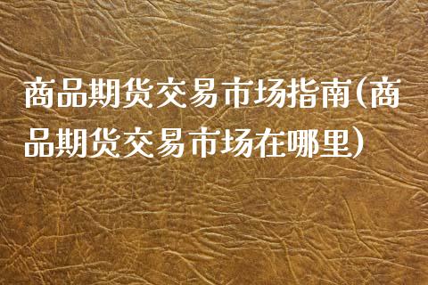 商品期货交易市场指南(商品期货交易市场在哪里)_https://www.boyangwujin.com_白银期货_第1张