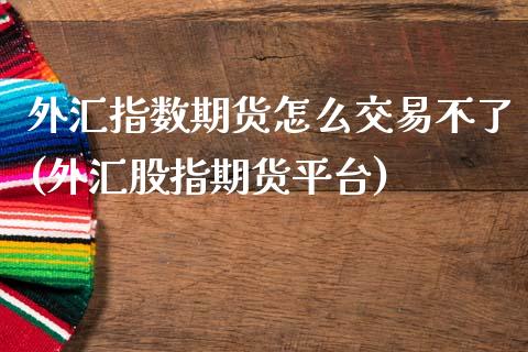 外汇指数期货怎么交易不了(外汇股指期货平台)_https://www.boyangwujin.com_期货直播间_第1张
