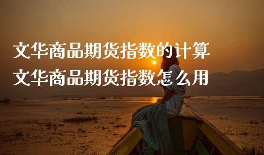 文华商品期货指数的计算 文华商品期货指数怎么用_https://www.boyangwujin.com_期货直播间_第1张