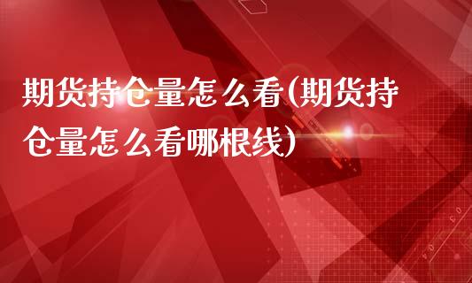期货持仓量怎么看(期货持仓量怎么看哪根线)