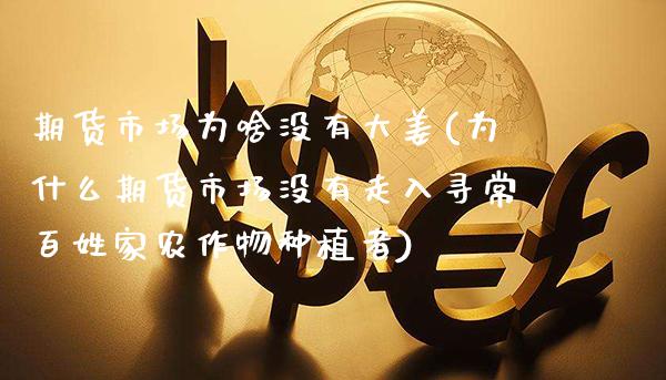 期货市场为啥没有大姜(为什么期货市场没有走入寻常百姓家农作物种植者)_https://www.boyangwujin.com_道指期货_第1张
