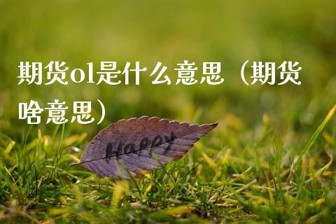 期货ol是什么意思（期货啥意思）