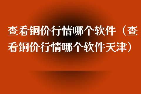 查看铜价行情哪个软件（查看铜价行情哪个软件天津）_https://www.boyangwujin.com_期货直播间_第1张