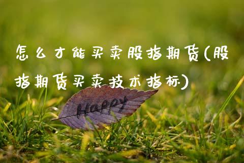 怎么才能买卖股指期货(股指期货买卖技术指标)_https://www.boyangwujin.com_期货直播间_第1张
