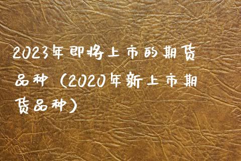 2023年即将上市的期货品种（2020年新上市期货品种）_https://www.boyangwujin.com_期货直播间_第1张