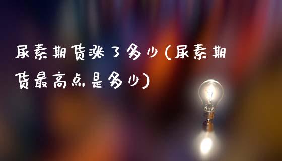 尿素期货涨了多少(尿素期货最高点是多少)