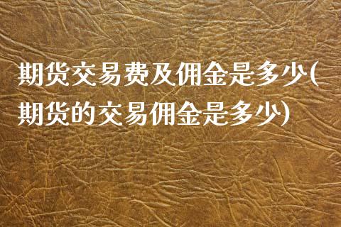 期货交易费及佣金是多少(期货的交易佣金是多少)_https://www.boyangwujin.com_期货直播间_第1张
