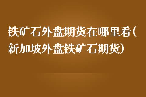 铁矿石外盘期货在哪里看(新加坡外盘铁矿石期货)_https://www.boyangwujin.com_白银期货_第1张