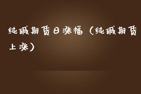 纯碱期货日涨幅（纯碱期货上涨）_https://www.boyangwujin.com_纳指期货_第1张