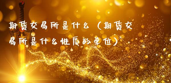 期货交易所是什么（期货交易所是什么性质的单位）