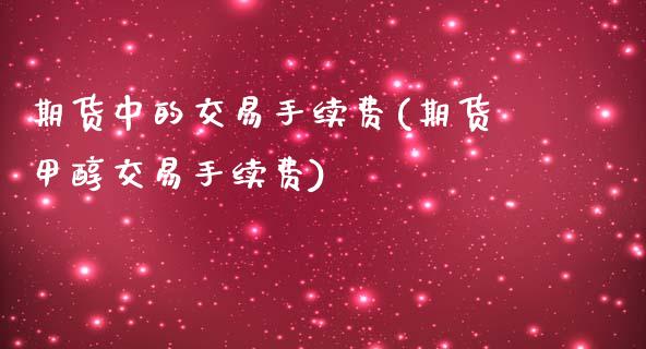 期货中的交易手续费(期货甲醇交易手续费)_https://www.boyangwujin.com_期货直播间_第1张