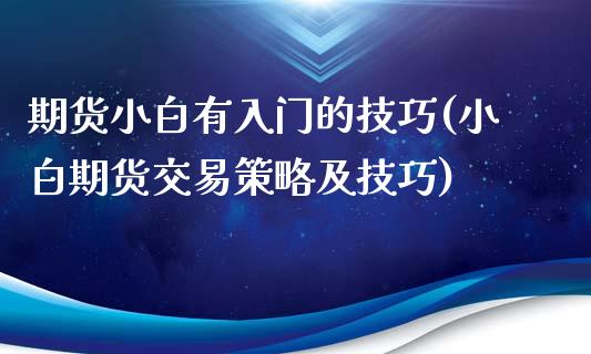 期货小白有入门的技巧(小白期货交易策略及技巧)_https://www.boyangwujin.com_期货直播间_第1张