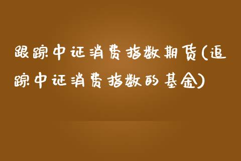 跟踪中证消费指数期货(追踪中证消费指数的基金)_https://www.boyangwujin.com_恒指期货_第1张