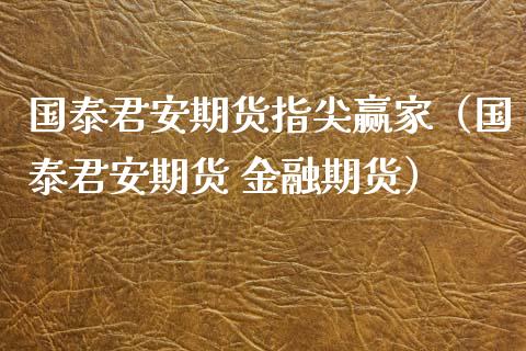 国泰君安期货指尖赢家（国泰君安期货 金融期货）
