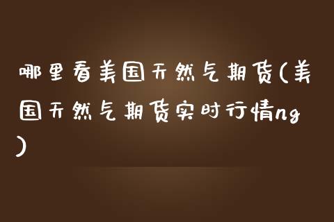 哪里看美国天然气期货(美国天然气期货实时行情ng)_https://www.boyangwujin.com_内盘期货_第1张