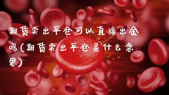 期货卖出平仓可以直接出金吗(期货卖出平仓是什么意思)_https://www.boyangwujin.com_期货直播间_第1张
