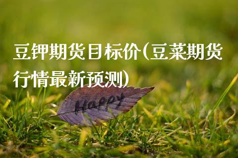 豆钾期货目标价(豆菜期货行情最新预测)_https://www.boyangwujin.com_原油期货_第1张