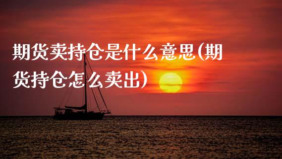 期货卖持仓是什么意思(期货持仓怎么卖出)