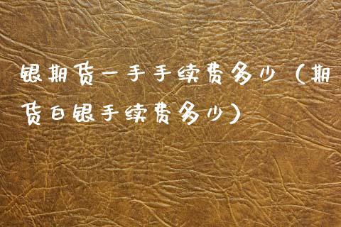 银期货一手手续费多少（期货白银手续费多少）_https://www.boyangwujin.com_期货直播间_第1张