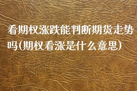 看期权涨跌能判断期货走势吗(期权看涨是什么意思)_https://www.boyangwujin.com_期货直播间_第1张