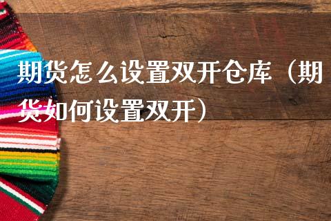 期货怎么设置双开仓库（期货如何设置双开）_https://www.boyangwujin.com_期货直播间_第1张