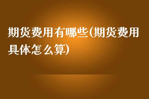 期货费用有哪些(期货费用具体怎么算)_https://www.boyangwujin.com_黄金期货_第1张